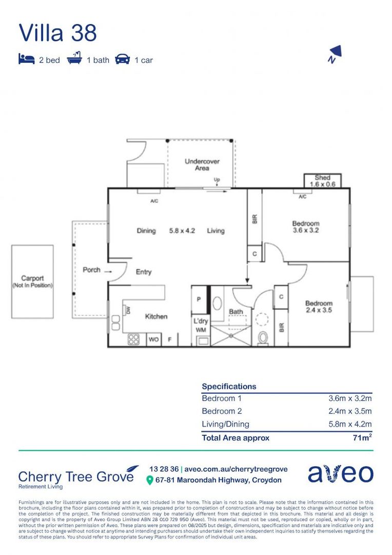 Unique two-bedroom villa close to community centre