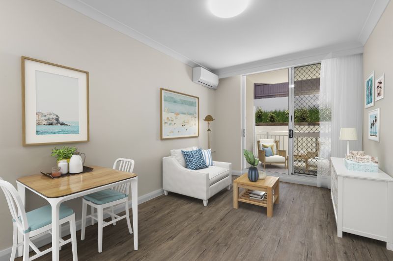 Beautifully refurbished one bedroom serviced apartment with sunny, private courtyard.