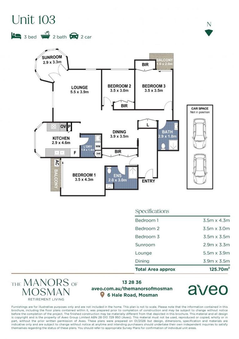 Contemporary three-bedroom apartment in a prime village setting