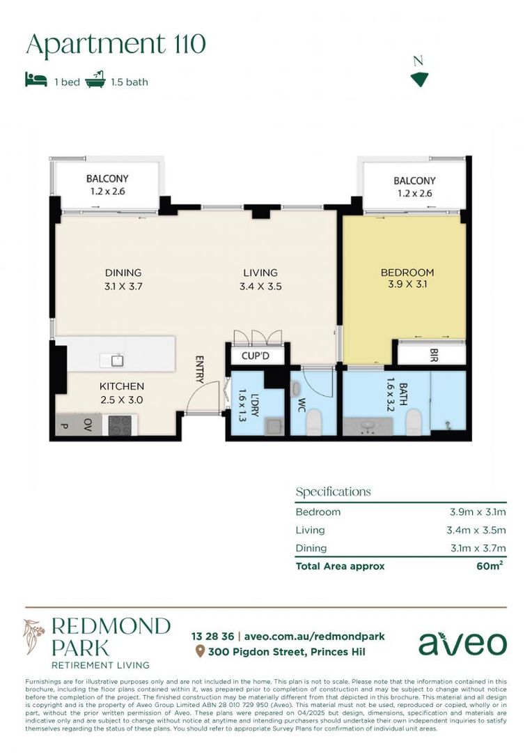 Newly refurbished one bedroom apartment