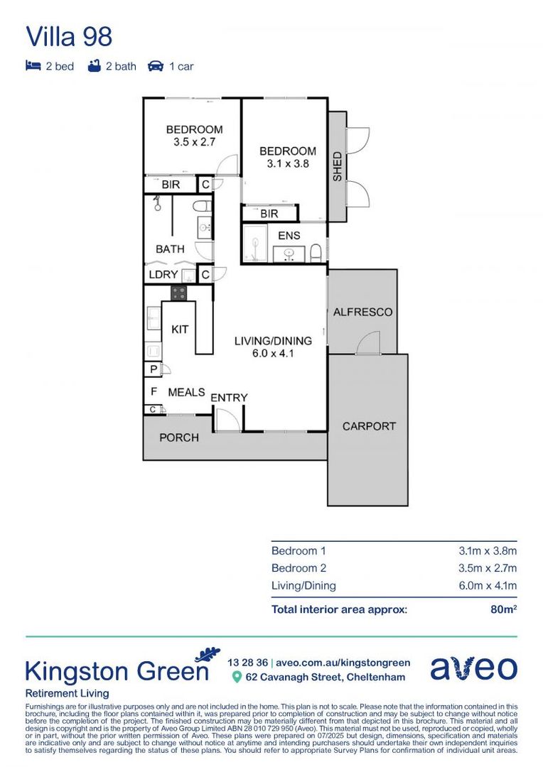 Spacious 2-bedroom 2-bathroom villa