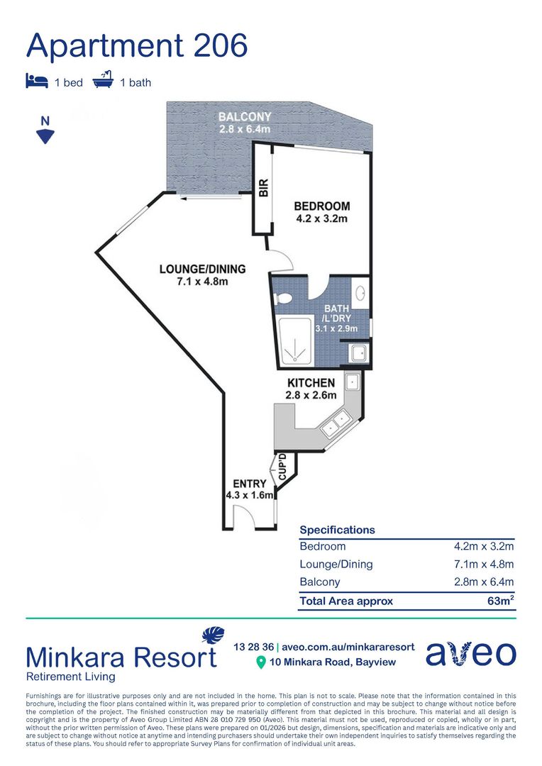Spacious ground-floor, one-bedroom apartment