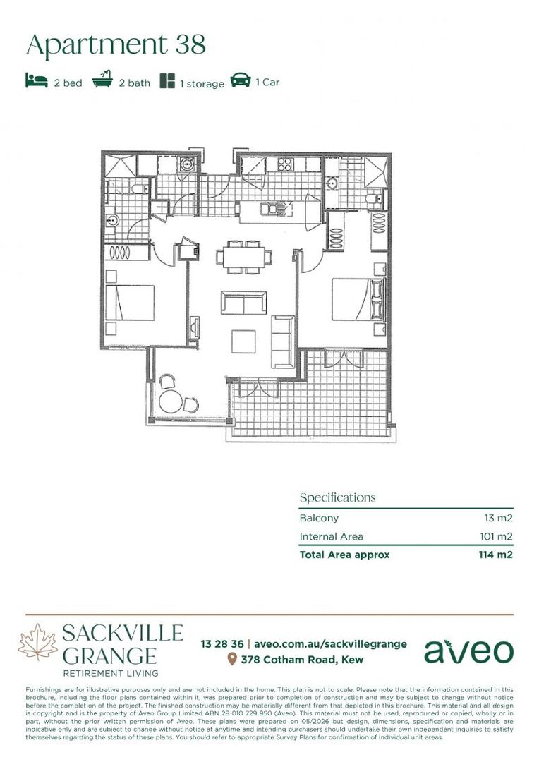 Unique North facing two-bedroom apartment!