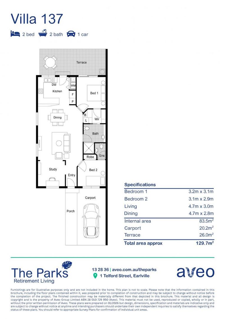 Private 2-bedroom villa with large backyard