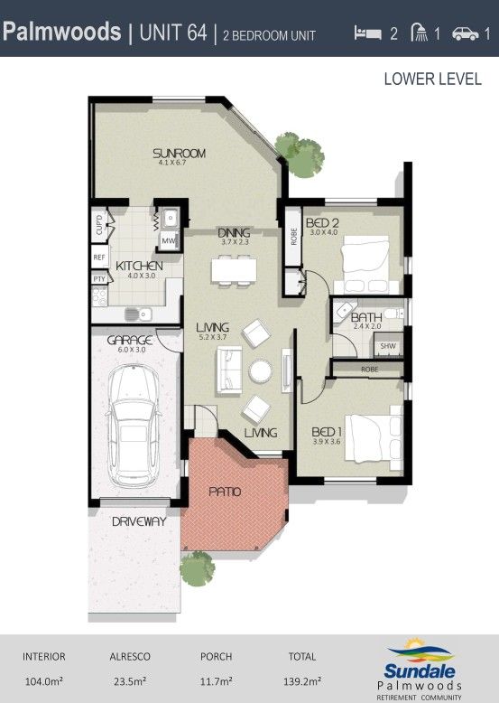 Unit 64 - Refurbished 2-Bed with Multi-Purpose area