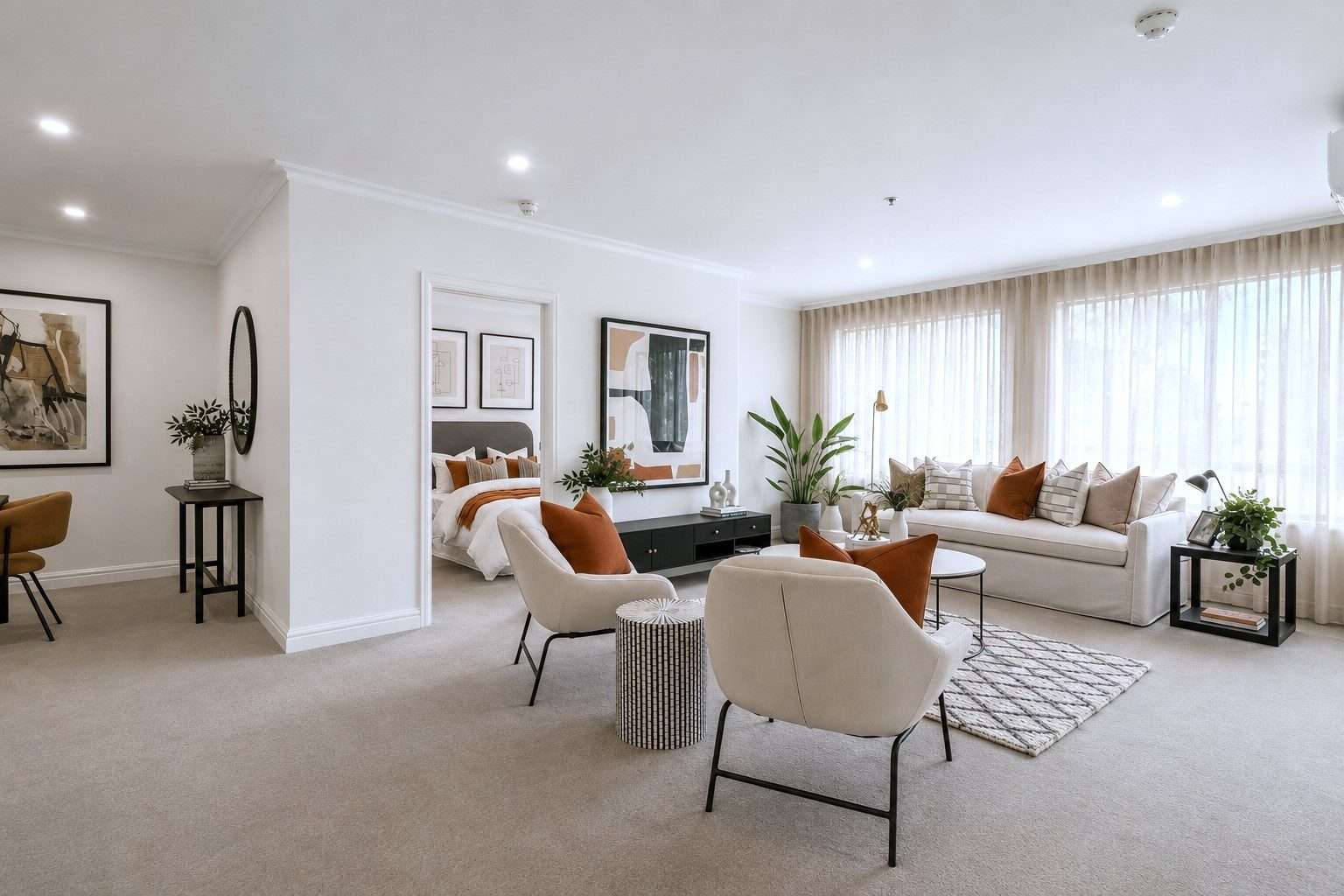 Large two-bedroom apartment on the third floor 
2 Year Free Service Fees