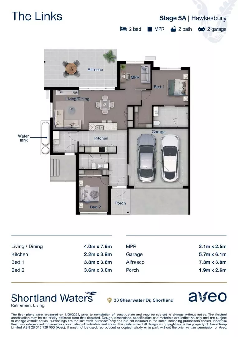 Spacious 'Hawkesbury' villa design