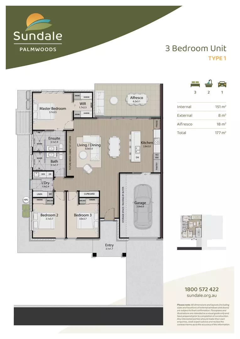 Last remaining 3 Bedroom Unit