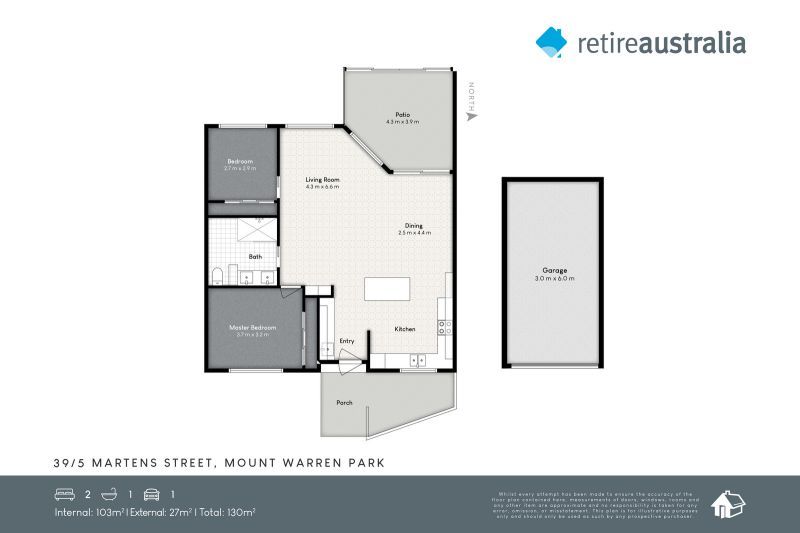 Beautiful two-bedroom, 1 bathroom villa with sunroom.