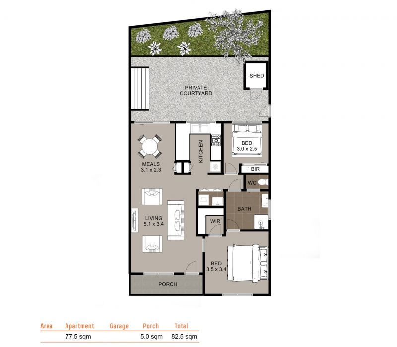 Stylish Two Bedroom Home