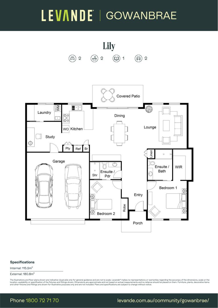Two bedroom plus Study | Villa 139