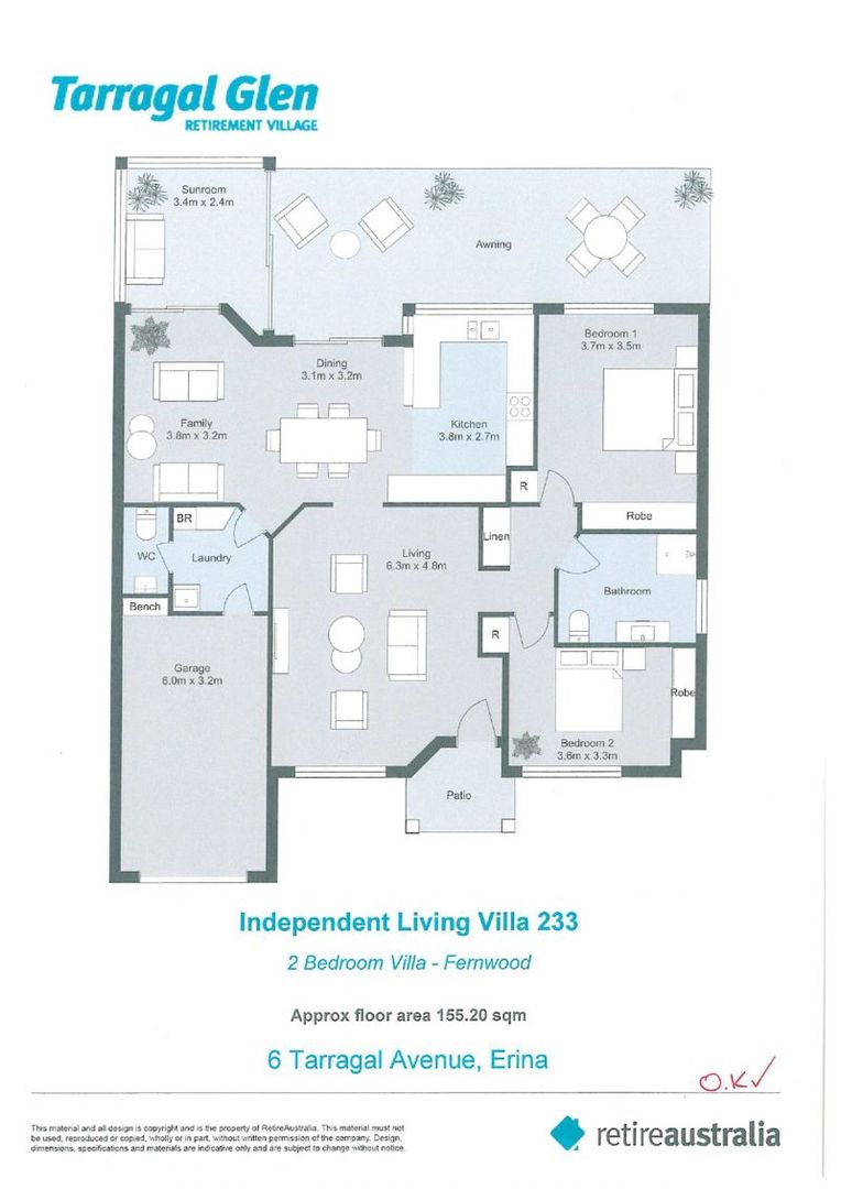 East facing villa with rear patio perfect for entertaining.
