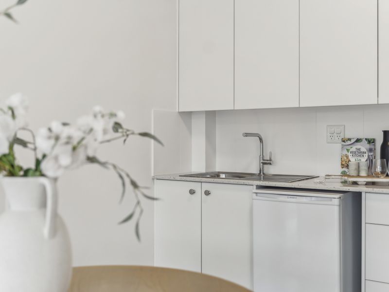 Light-filled apartment with a verdant view