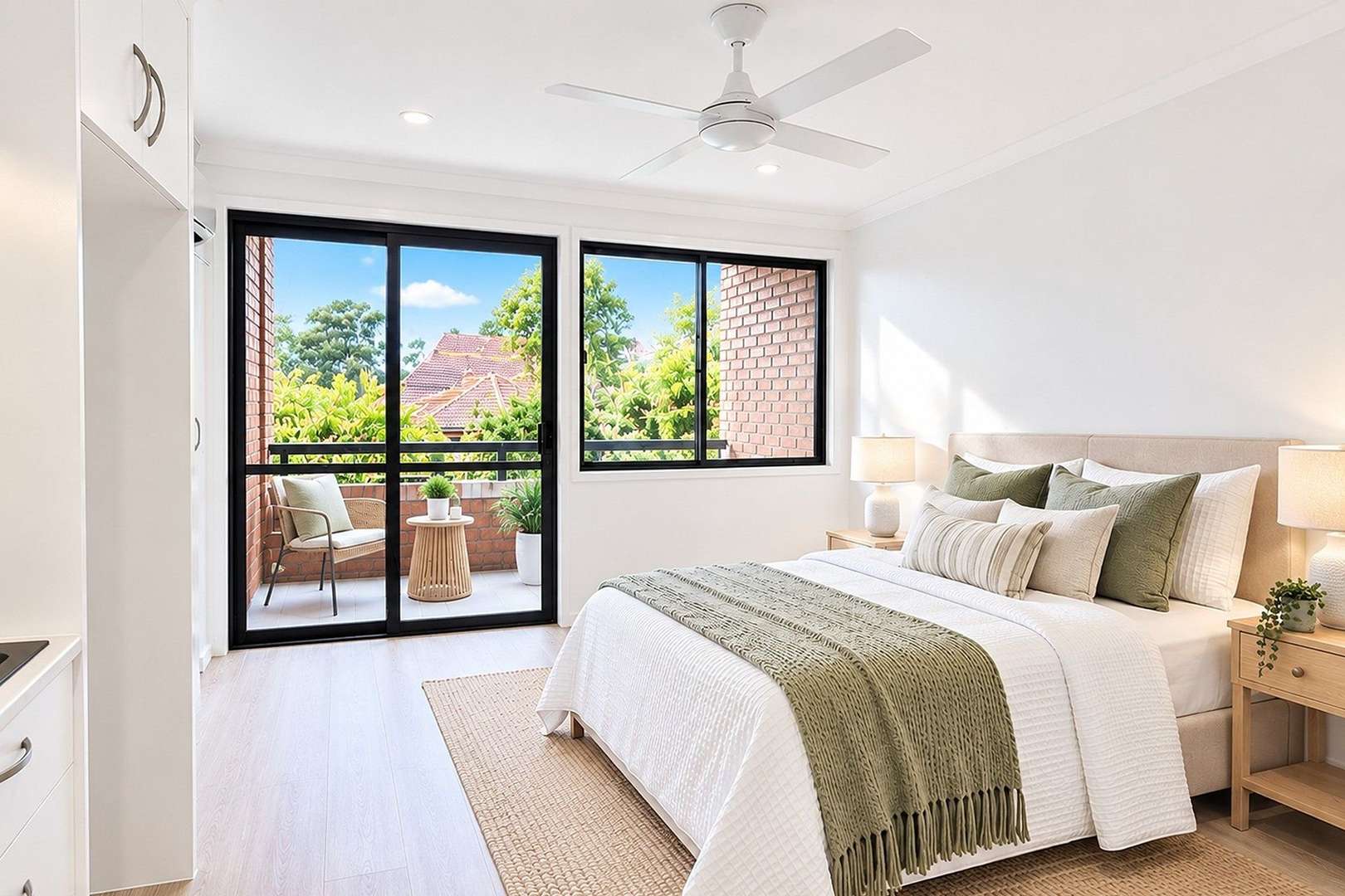 Studio apartment with private balcony