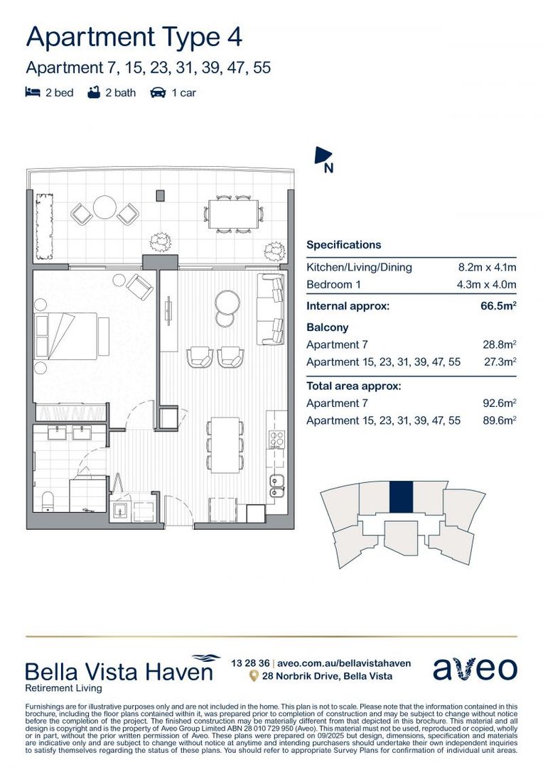 One bedroom apartment with gorgeous views