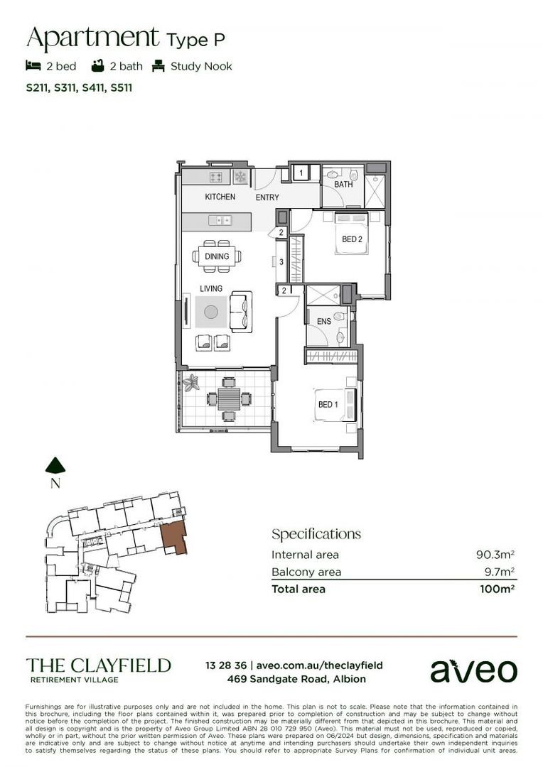 Beautiful south-facing two-bedroom apartment