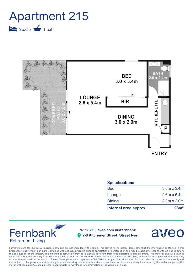 Light-filled apartment with a verdant view