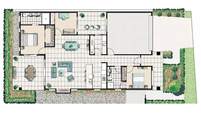 Spacious open planned design with a traditional verandah