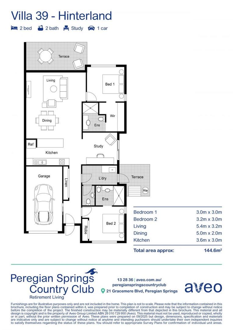 Coming soon - modern two-bedroom villa plus study and lock up garage!