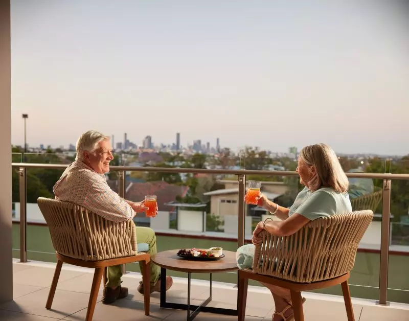 North-facing two-bedroom apartment with Brisbane skyline views