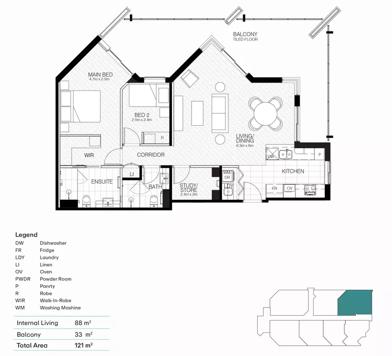 Architecturally Designed Two-bedroom with study