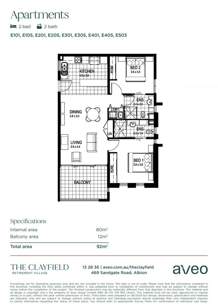 Contemporary two-bedroom apartment