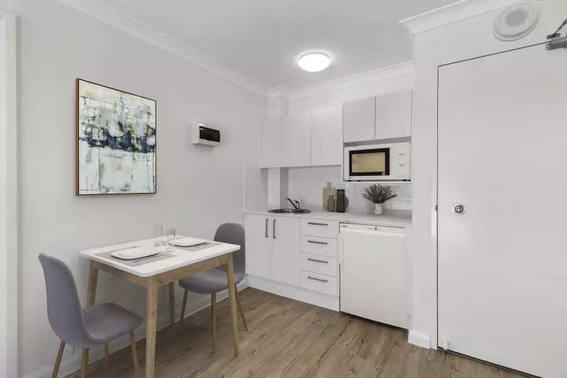 Beautifully refurbished one bedroom serviced apartment with separate bedroom and ensuite plus kitchenette and balcony