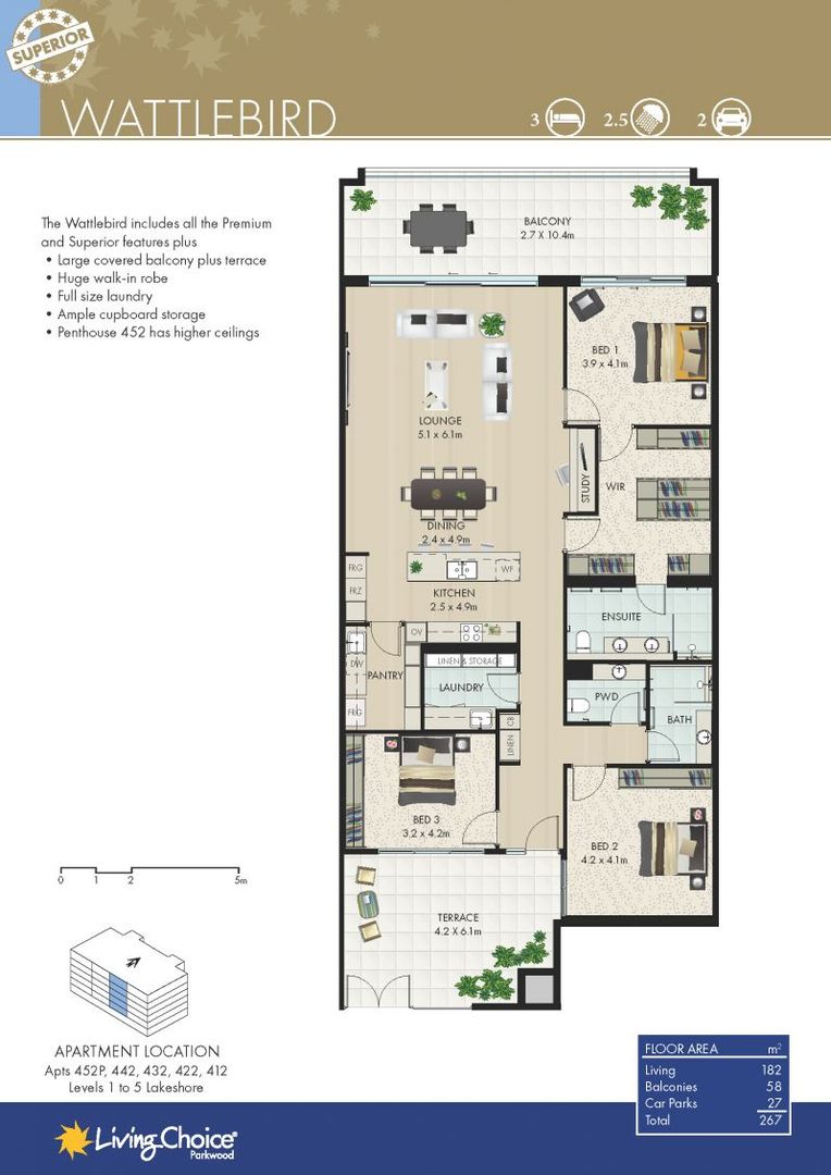 Choose your view – golf course or gardens