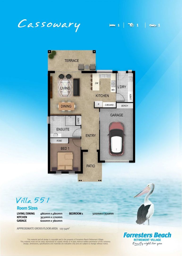 Beautifully appointed one-bedroom villa