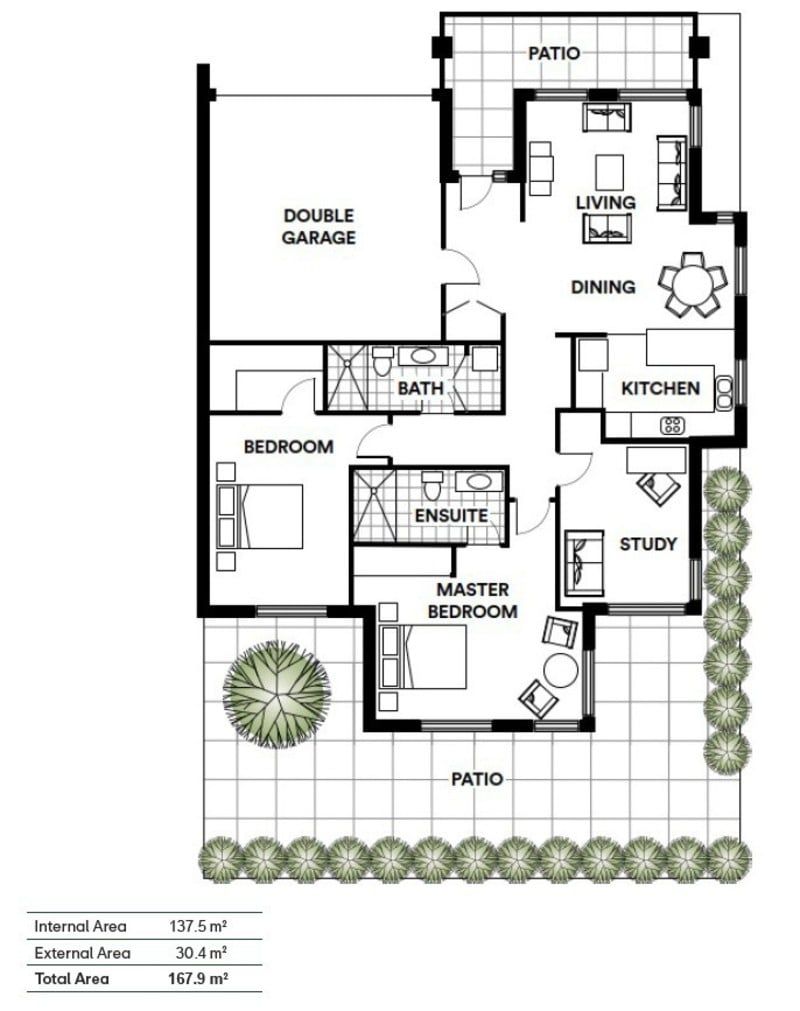 Light-Filled Villa with Study and Private Courtyard