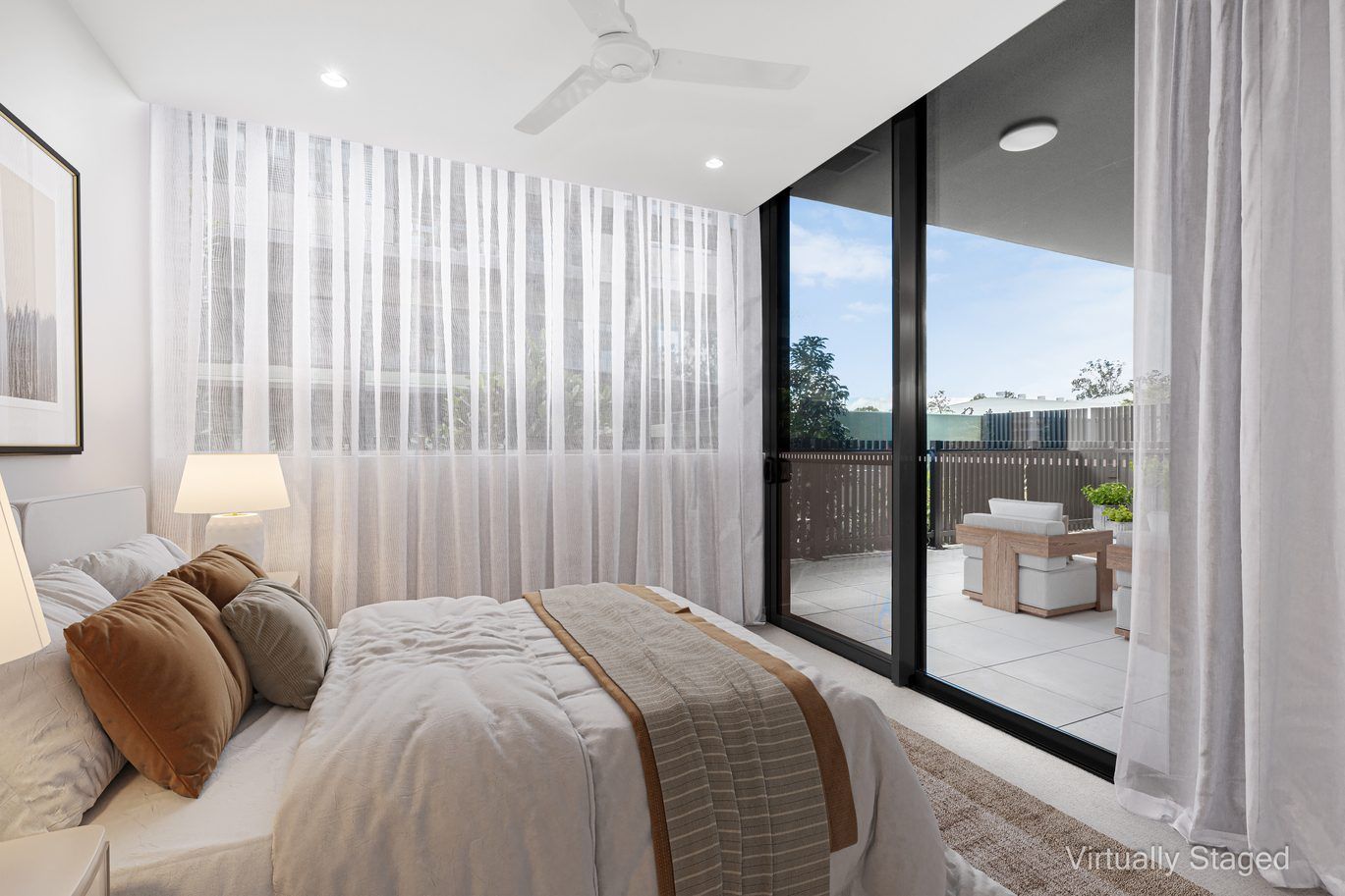 A rare north-facing ground floor terrace with exceptional light