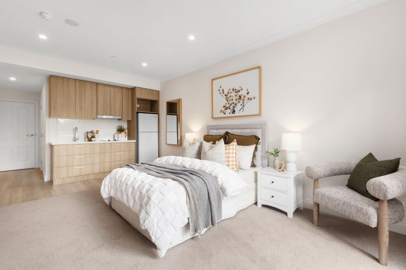 North-facing studio apartment with private juliet balcony