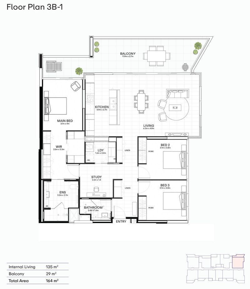 Urban Sophistication with Sweeping Balcony Views