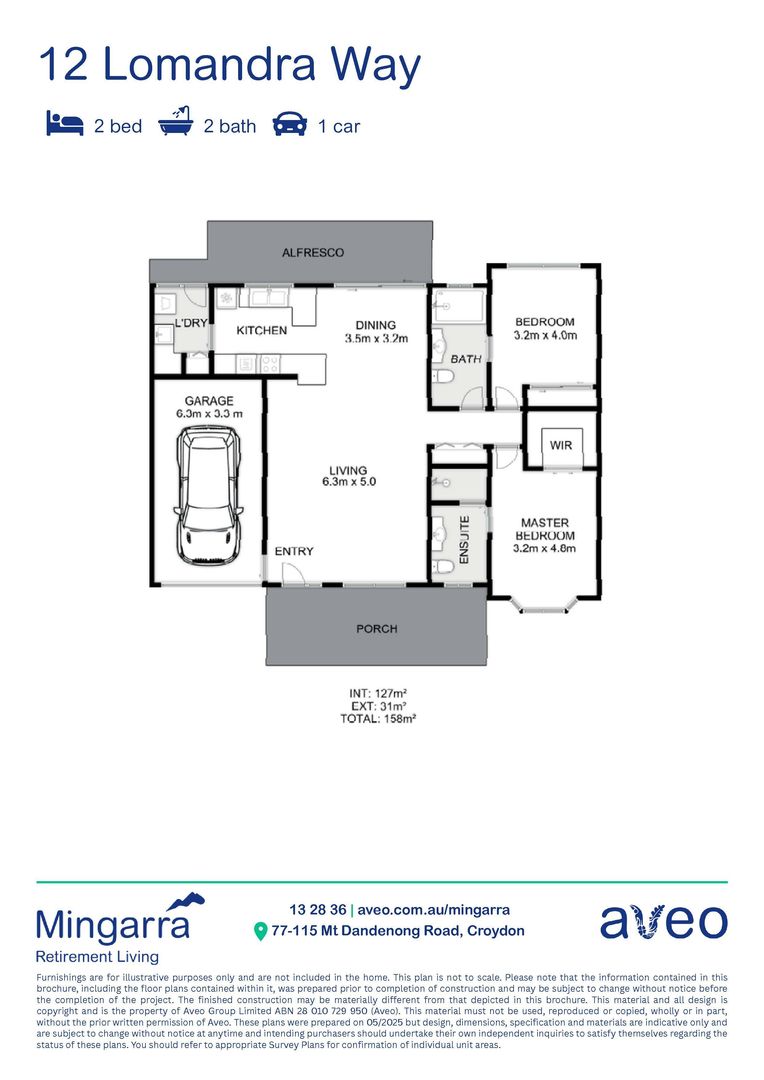 Modern 2-bedroom villa with private courtyard