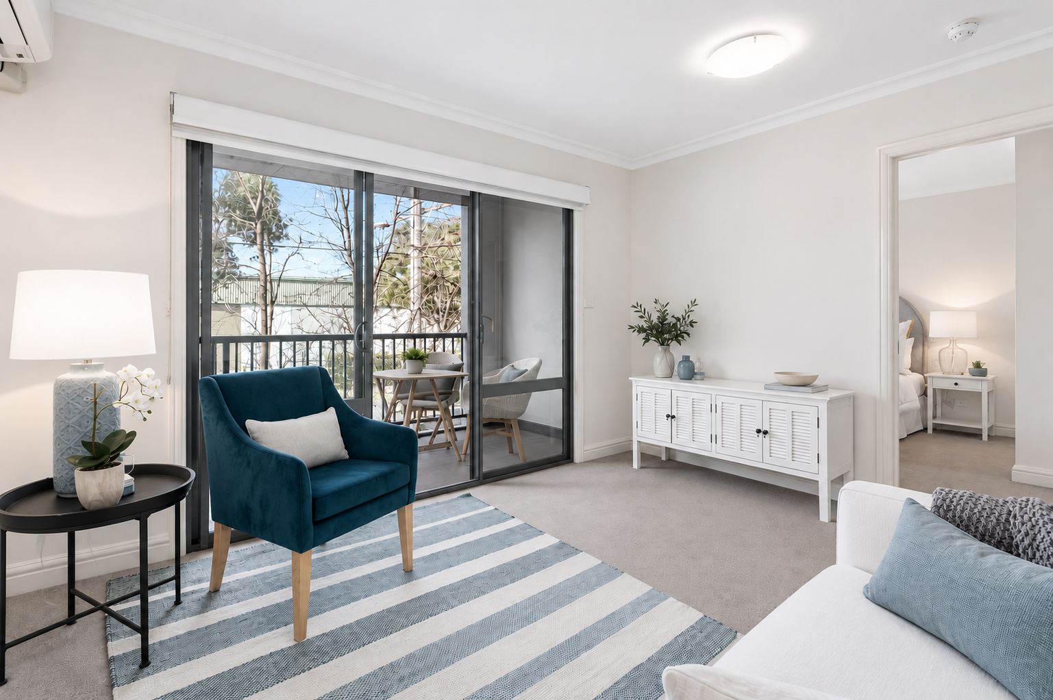 Spacious one-bedroom apartment with large private balcony
