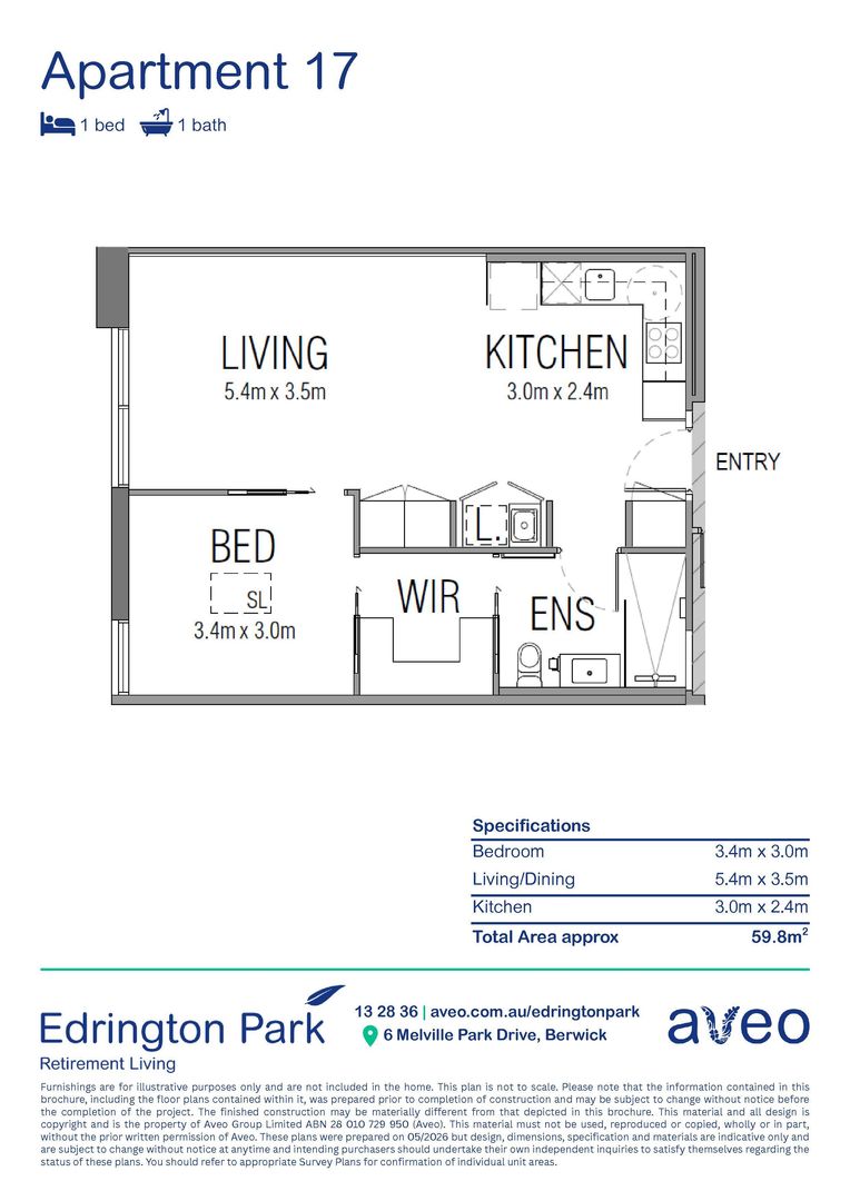 Beautiful architect-designed one-bedroom apartment