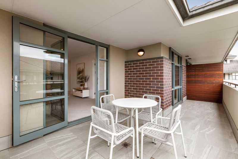 Courtyard-facing apartment on level 3 with serene views