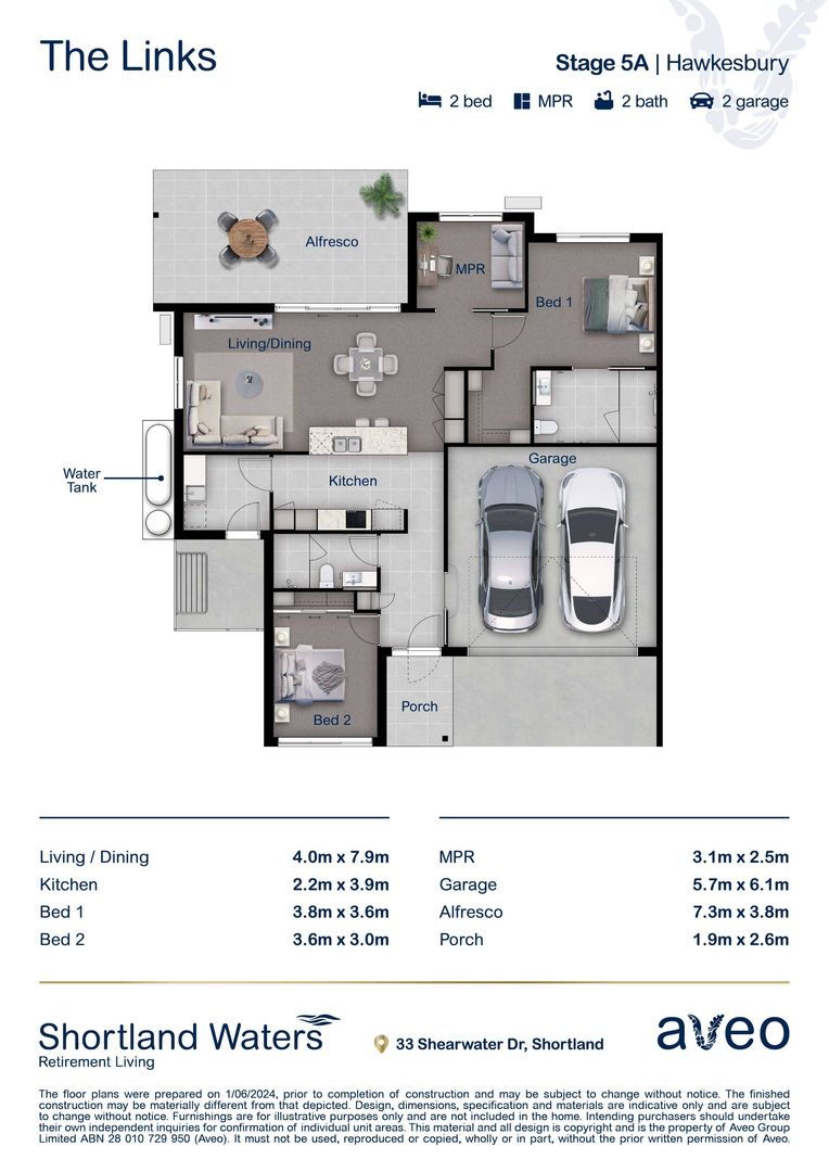 Spacious 'Hawkesbury' villa design