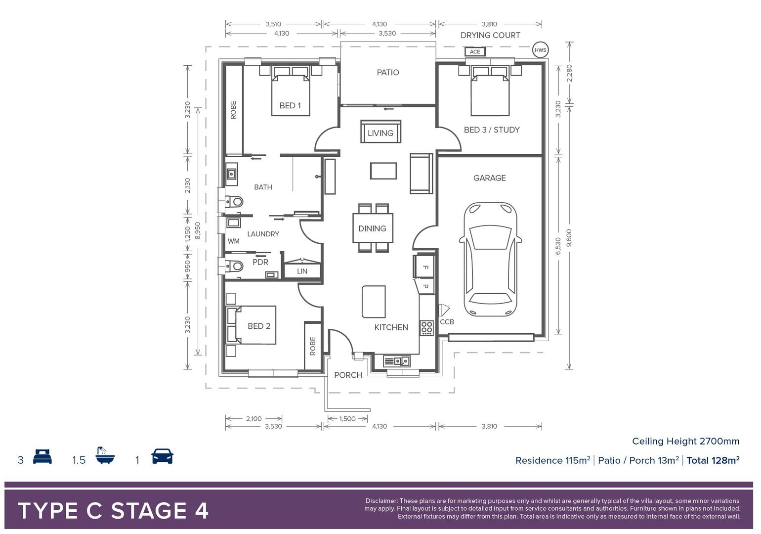 Oak Tree Retirement Village Mudgee - 2 Bedroom + 1 Bathroom + 1 Powder