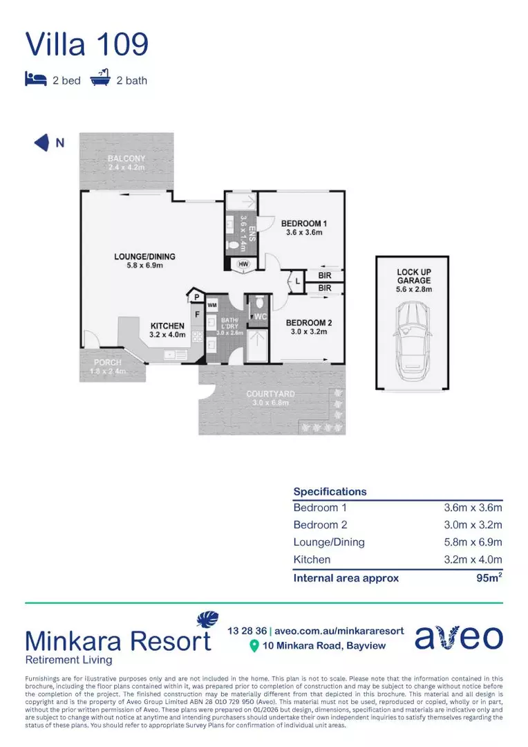 Peaceful 2-bedroom residence embraced by greenery