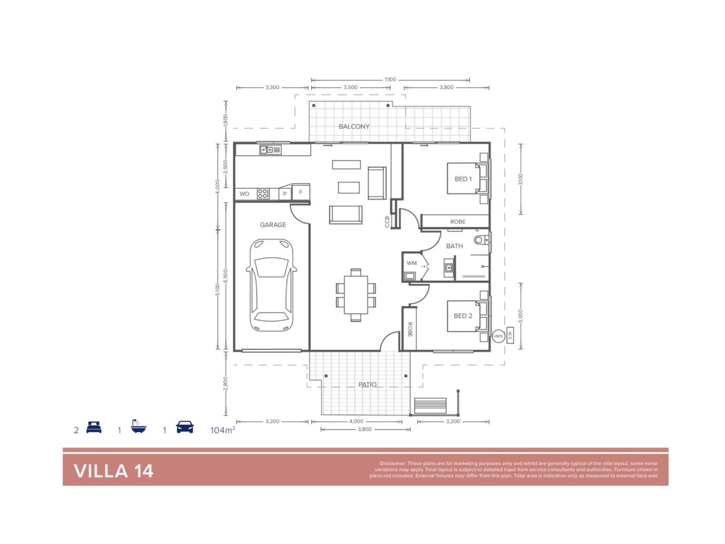 Villa 14 | 2 bed + 1 bath - Oak Tree Retirement Village Goonellabah