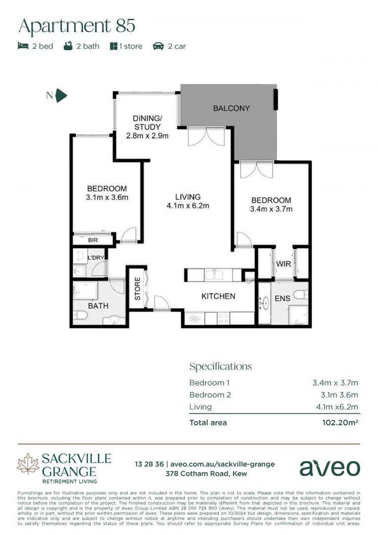 West-facing two-bedroom apartment!