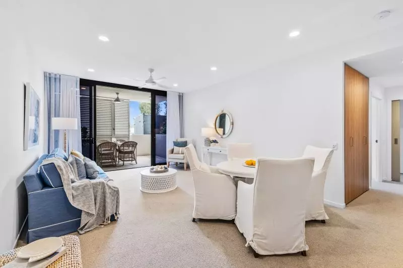 North-facing two-bedroom plus study apartment with expansive outdoor space