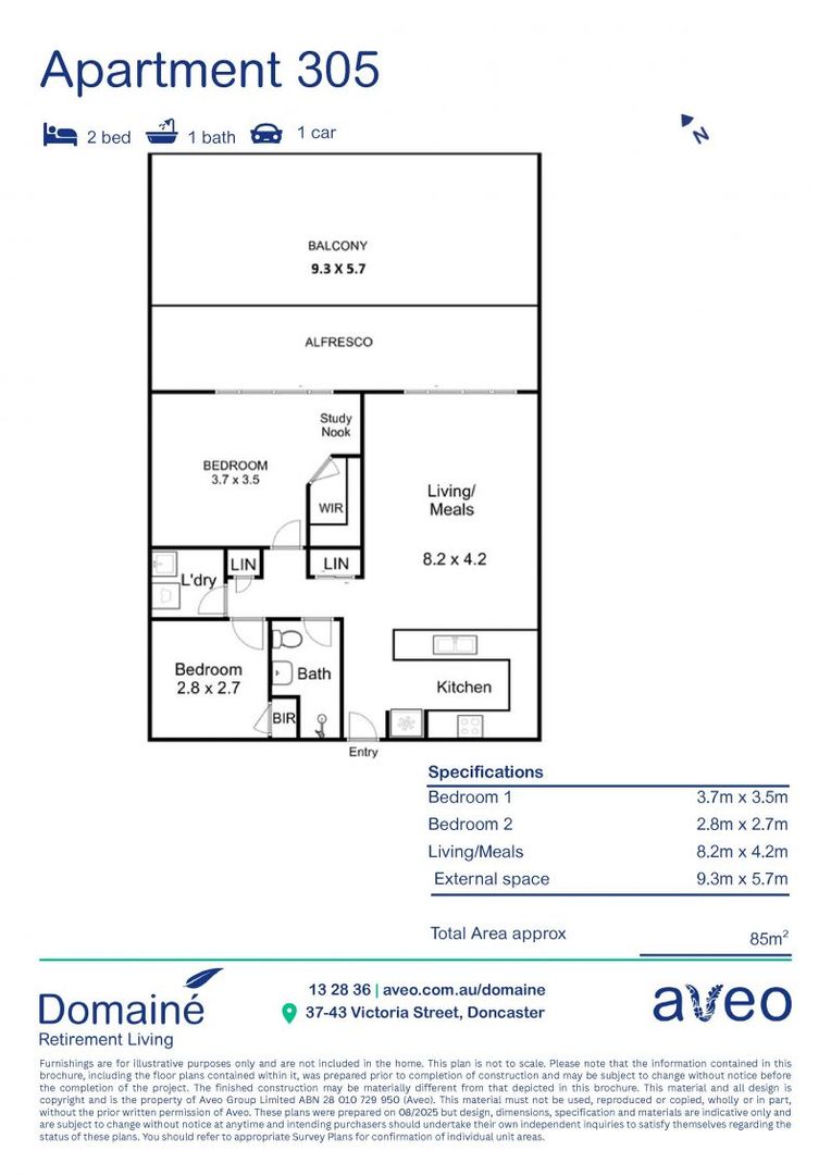 Two-bedroom apartment with breathtaking views