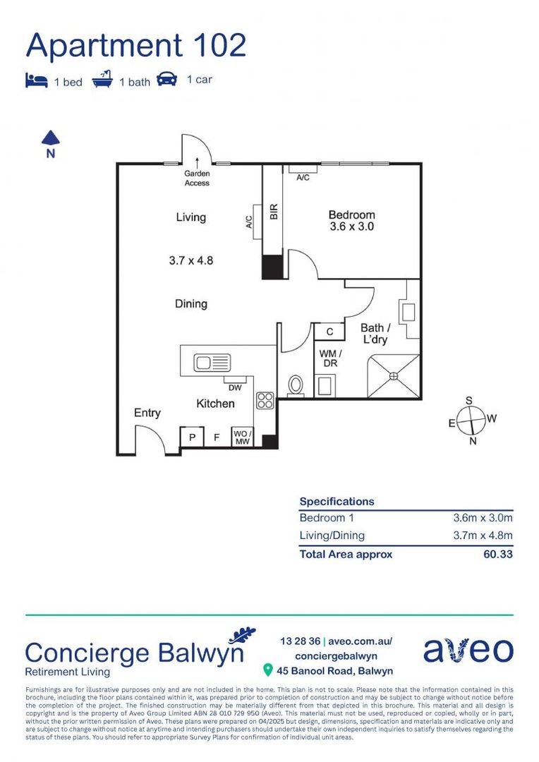 Ground-floor one-bedroom apartment
