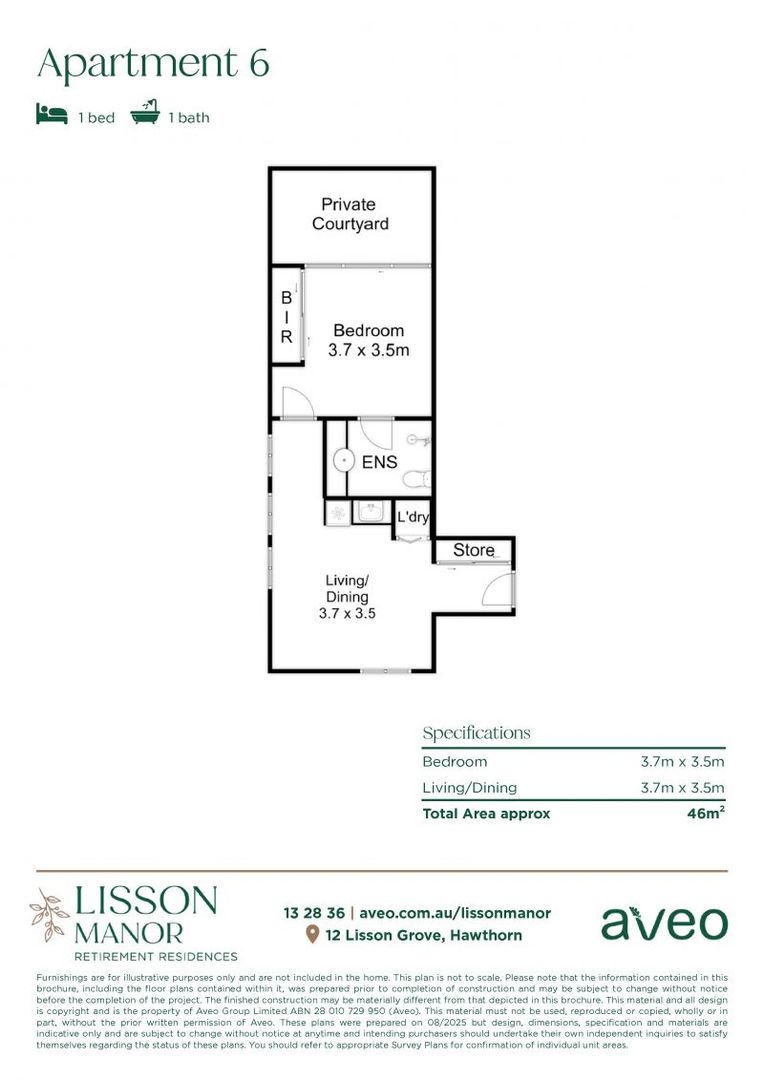 Spacious, ground-level apartment with services