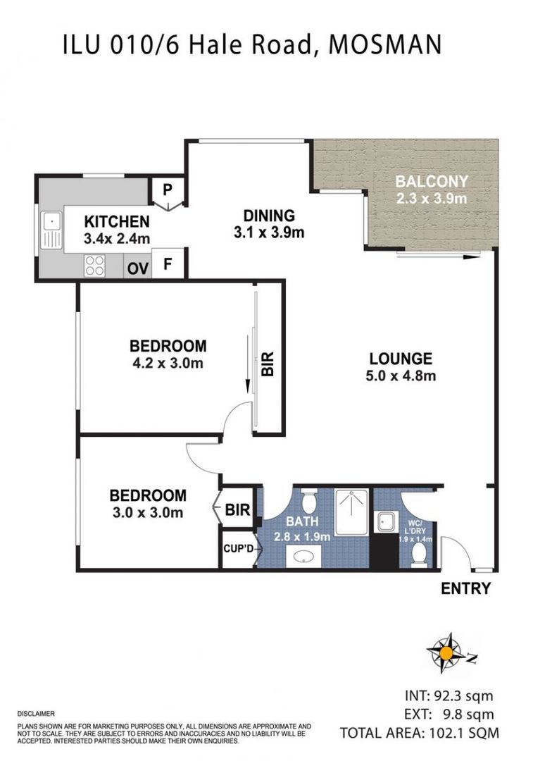 Light and bright two-bedroom residence
