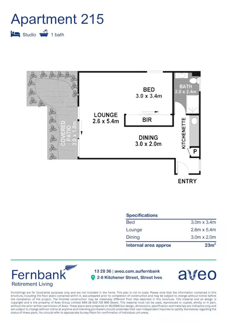 Light-filled apartment with a verdant view
