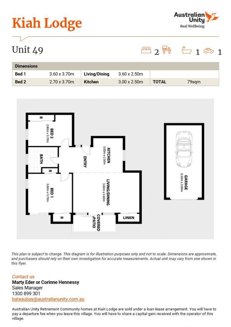 Ground Floor 2 Bedroom Unit with Garage