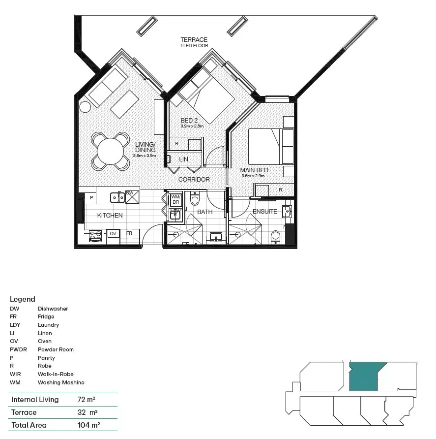 Architecturally Designed Two-bedroom Apartment on the Ground Floor